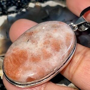 Sunstone Oligoclase Feldspar Pendant 2”